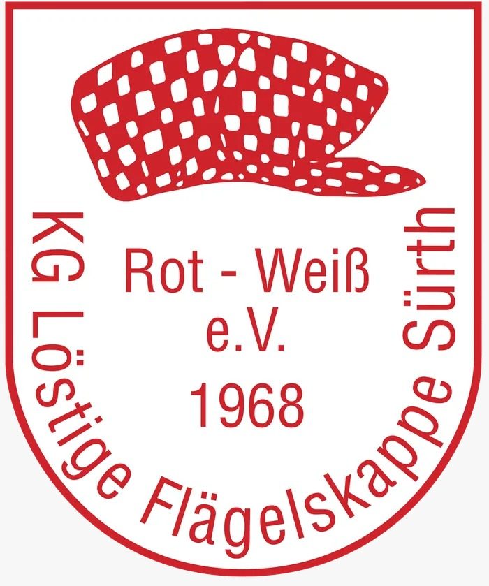 Logo Karnevals-Gesellschaft „Löstige Flägelskappe“ Sürth Rot-Weiß gegründet 1968 e.V.